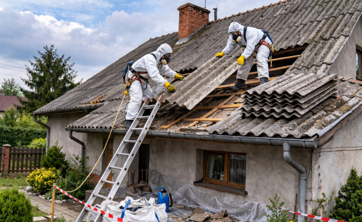 Demontaż elementów z azbestem na własną rękę jest nielegalne i podlega karze. / autor: AI