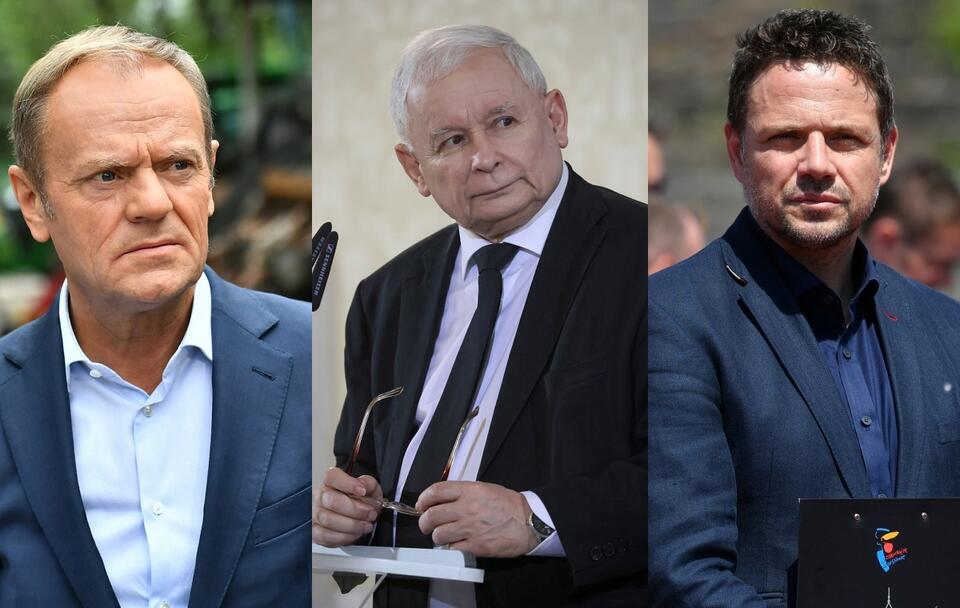 Donald Tusk, Jarosław Kaczyński i Rafał Trzaskowski / autor: PAP/Maciej Kulczyński; PAP/Leszek Szymański; PAP/Piotr Nowak