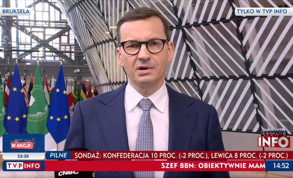 Premier Morawiecki w Brukseli / autor: TVP Info
