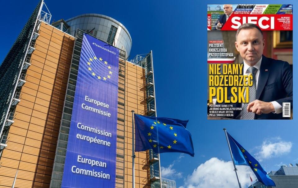 Budynek Komisji Europejskiej/ Okładka tygodnika "Sieci" / autor: Fratria