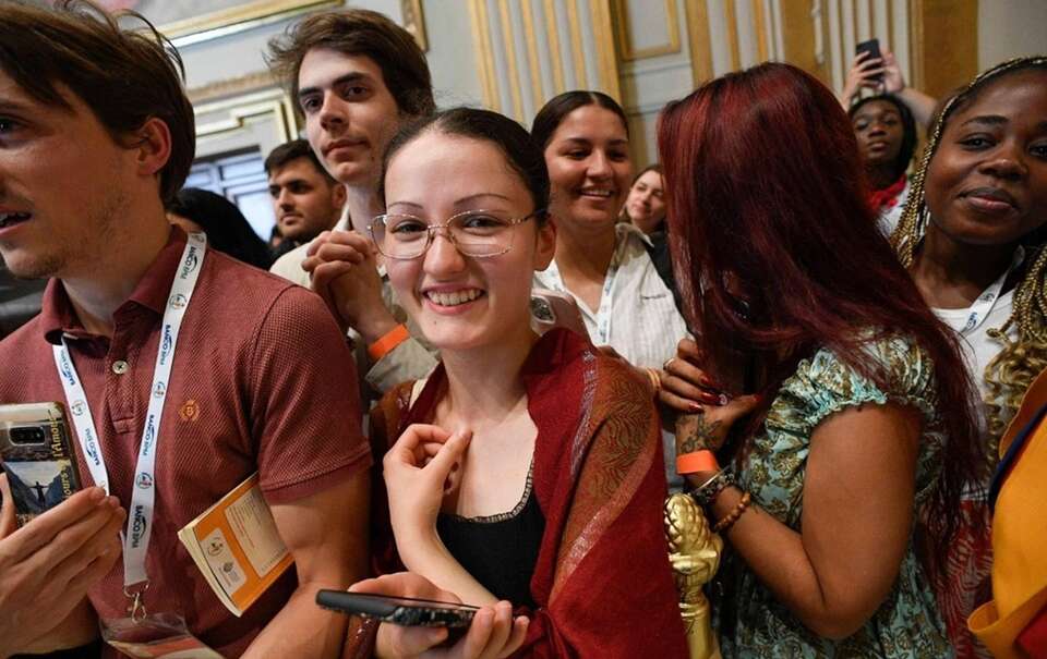 Katechumeni i nowoochrzczeni pielgrzymi u Ojca Świętego w 2025 r. / autor: Vatican Media