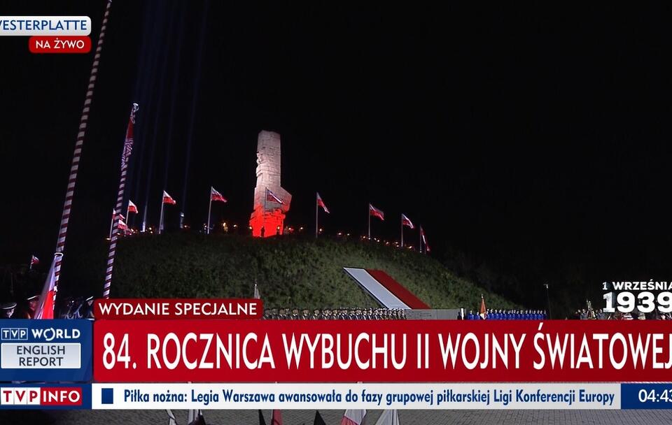 Uroczystości na Westerplatte / autor: wPolityce.pl/TVP Info (screenshot)