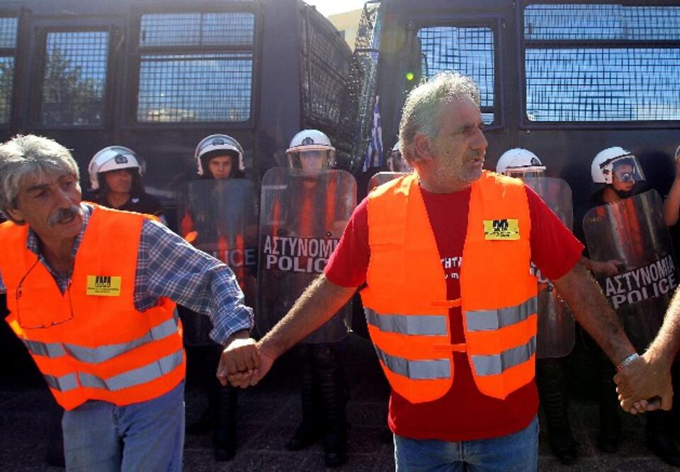 Protest taksówkarzy w Grecji, PAP/EPA 
