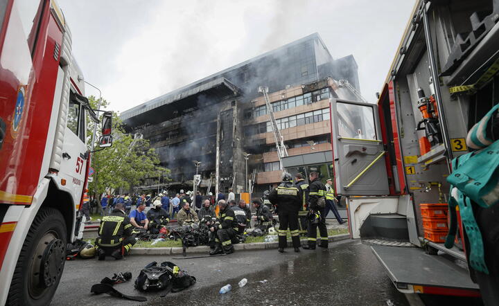 Pożar w Grand Setun Plaza w Moskwie / autor: PAP/EPA