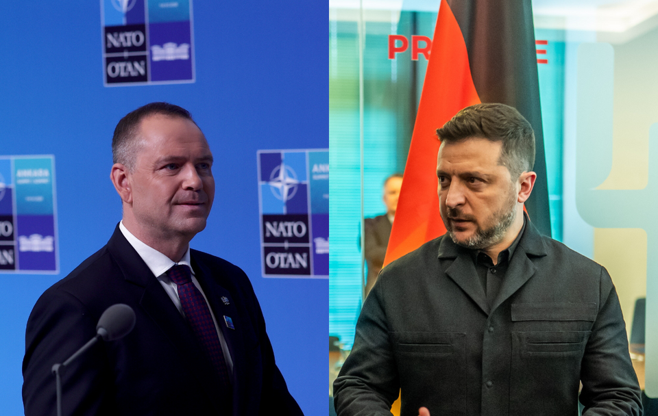 Karol Nawrocki i Wołodymyr Zełenski  / autor: PAP/EPA/NECATI SAVAS/	PAP/EPA/Michael Kappeler / POOL