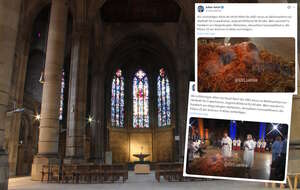 Skandaliczna "szopka" w Stuttgarcie! Zamiast Jezusa leżący na słomie "nagi" aktor owinięty w mokry papier. ARD zrobiła transmisję. / autor: X/Zonk43/https://creativecommons.org/licenses/by-sa/4.0/deed.en/