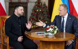 Donald Tusk i Wołodymyr Zełenski / autor: Fratria/Andrzej Wiktor