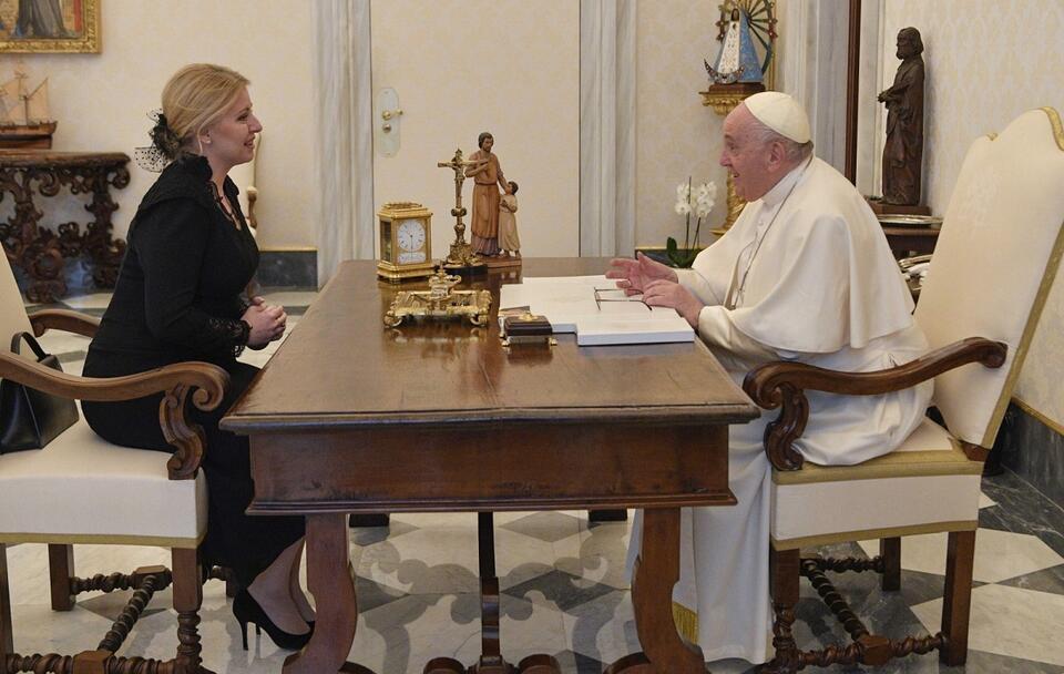 Spotkanie papieża z prezydent Słowacji / autor: PAP/EPA/VATICAN MEDIA HANDOUT
