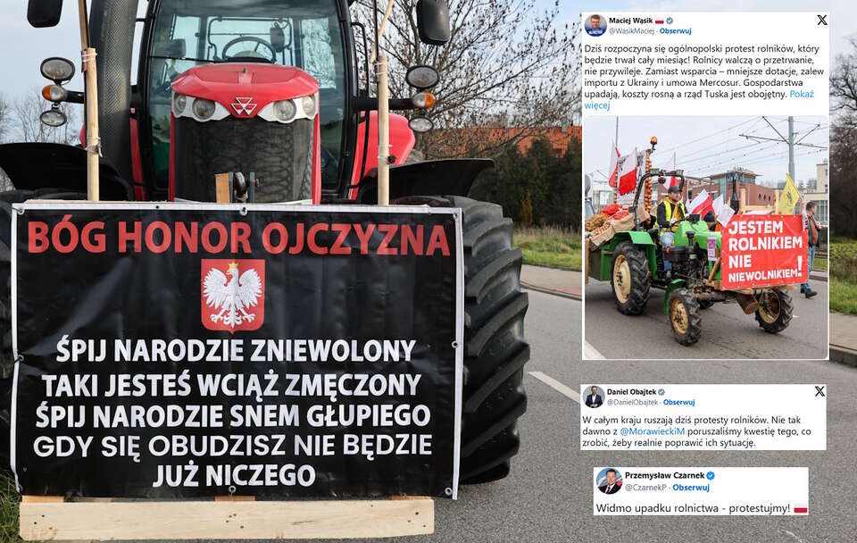 Protest rolników / autor: PAP/Marian Zubrzycki/X