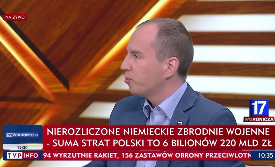 Sekretarz stanu w KPRM Adam Andruszkiewicz / autor: screen TVP Info