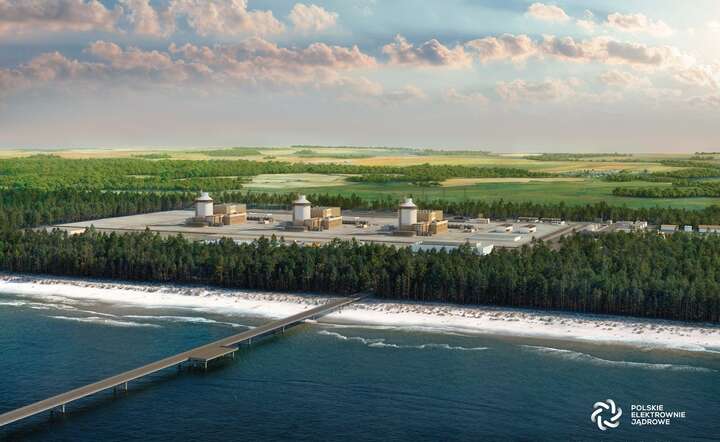 Poglądowa wizualizacja elektrowni jądrowej w Choczewie na Pomorzu  / autor: materiały prasowe PEJ