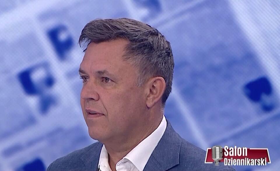 Jacek Łęski w "Salonie Dziennikarskim" / autor: screen TVP Info