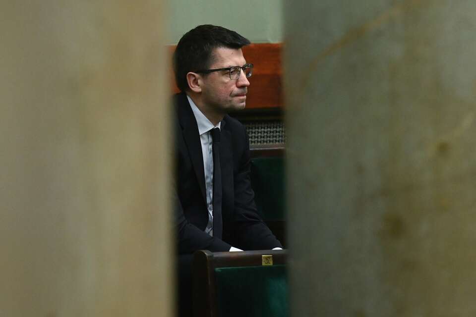 Mariusz Haładyj na galerii sali obrad Sejmu / autor: PAP/Piotr Nowak