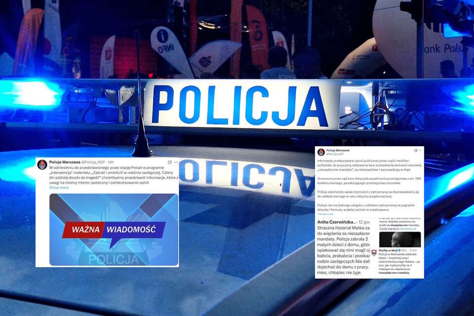 Oświadczenie policji / autor: Fratria/X-Warszawska Policja, screen