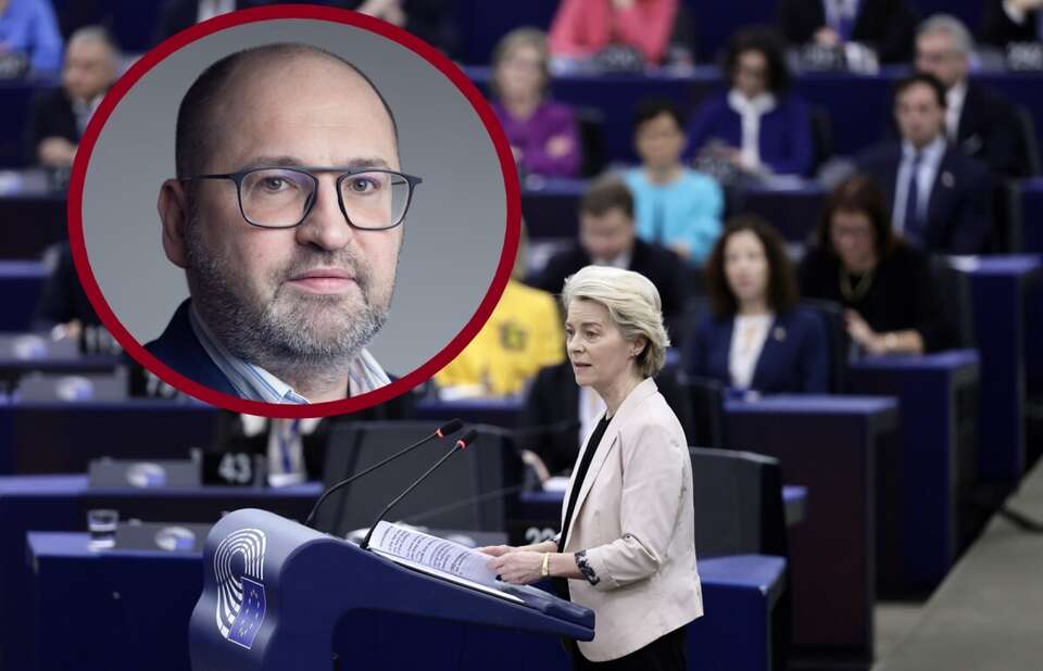 Adam Bielan // Ursula von der Leyen / autor: Fratria // EPA/RONALD WITTEK Dostawca: PAP/EPA.