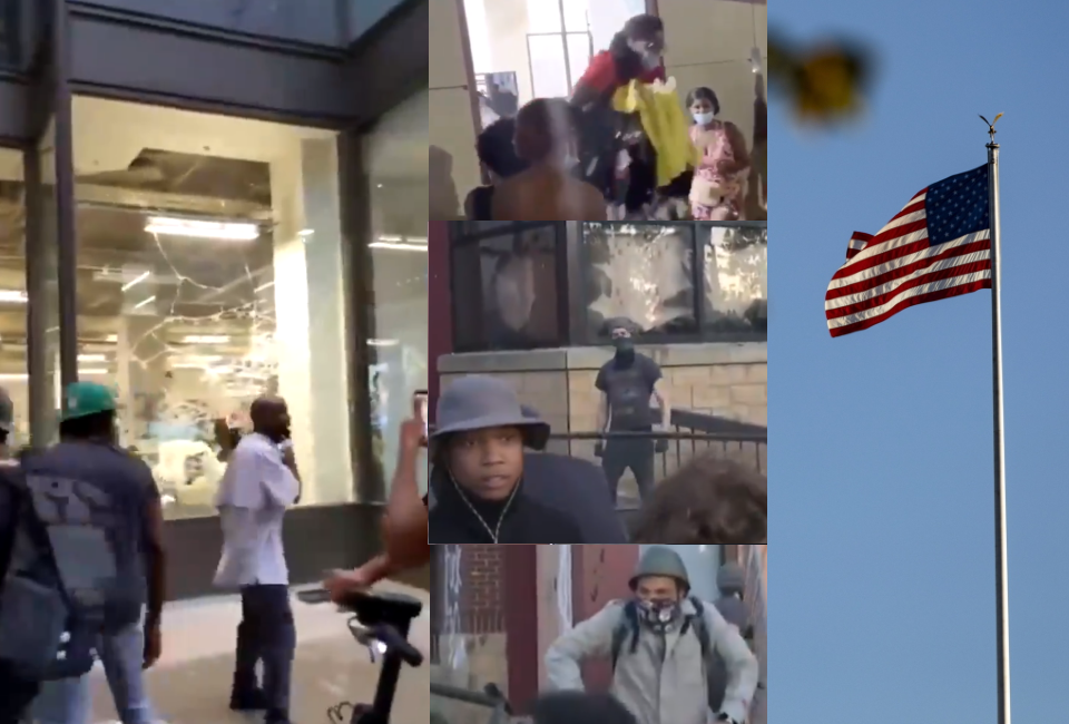 Zamieszki w USA po śmierci George'a Floyda / autor: screen video Twitter/@publicreportorg/PAP/EPA