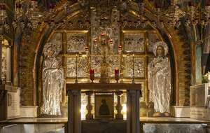 Prawosławna kaplica Śmierci na Krzyżu w Bazylice Grobu Pańskiego / autor: Vatican Media