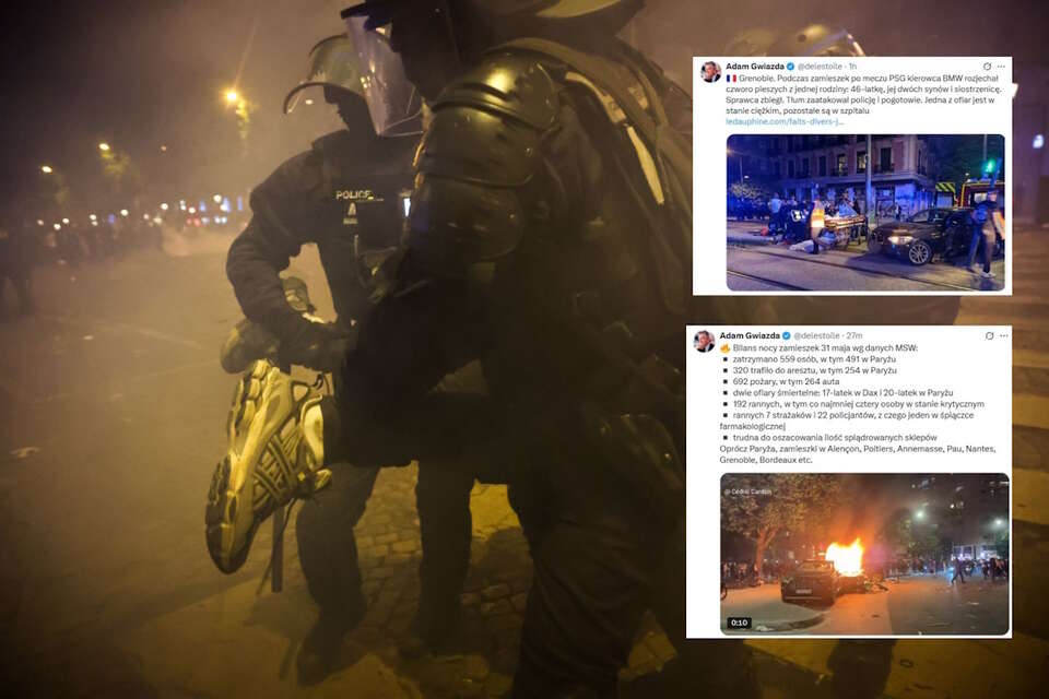 W całej Francji zatrzymano 559 osób, w tym 491 w samym Paryżu / autor: PAP/EPA/X-Adam Gwiazda, screen
