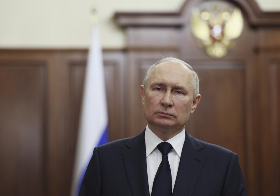 Władimir Putin wygłosił oświadczenie do narodu rosyjskiego / autor: PAP/EPA/GAVRIIL GRIGOROV/SPUTNIK/KREMLIN / POOL