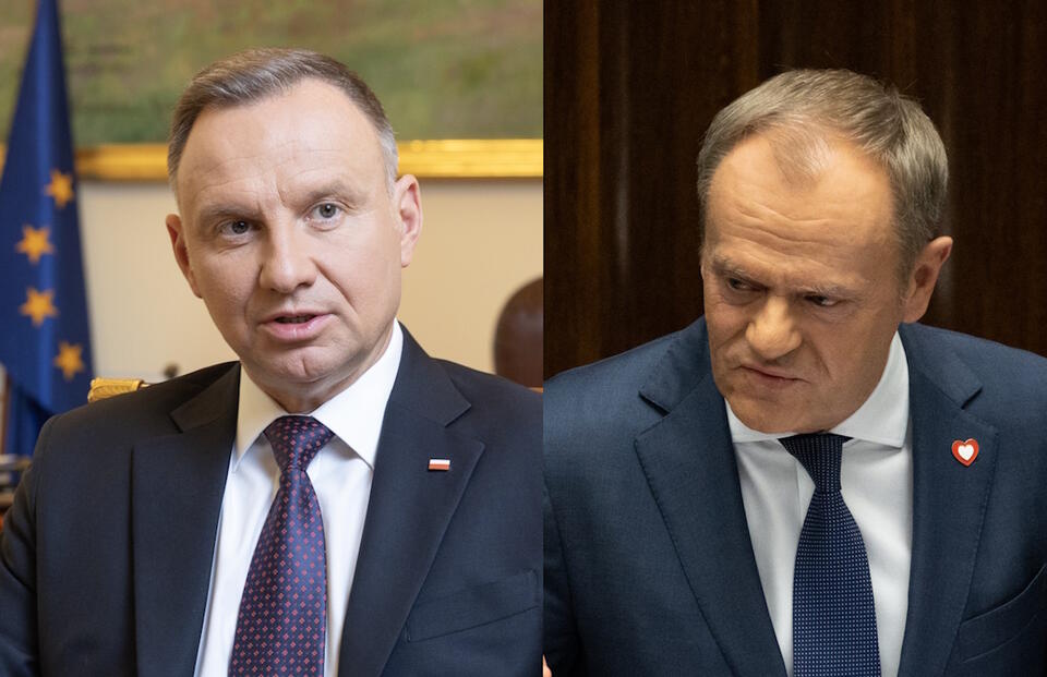 Prezydent Andrzej Duda, Donald Tusk  / autor: Fratria 