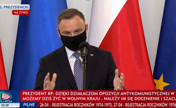 Prezydent Andrzej Duda w Pałacu Prezydenckim  / autor: TVP Info