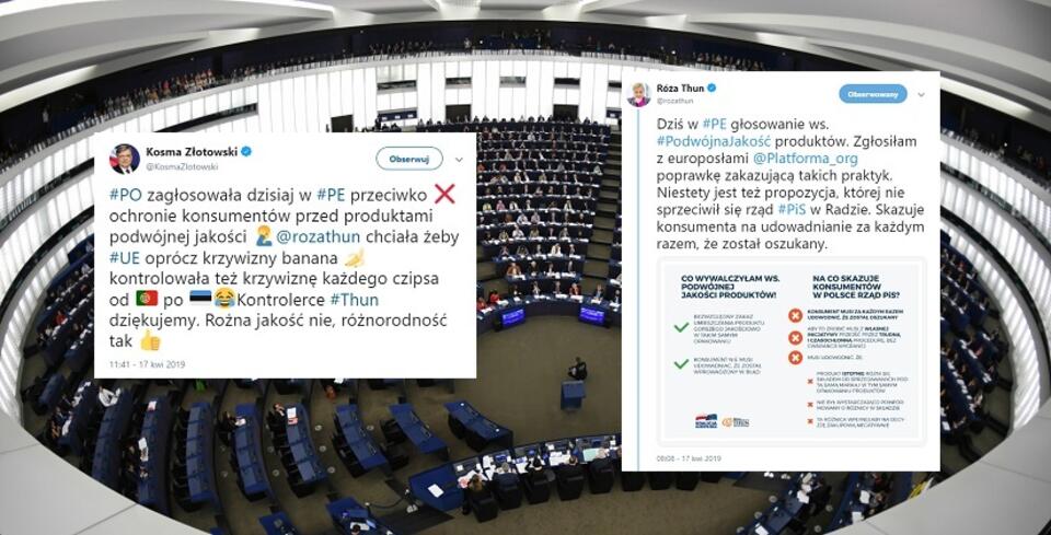 Parlament Europejski w Strasburgu / autor: PAP/EPA; Twitter