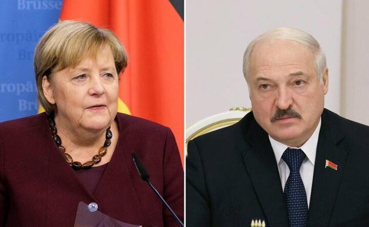 kanclerz Niemiec Angela Merkel, prezydent Białorusi Alaskandr Łukaszenka / autor: TVP Info/Tt