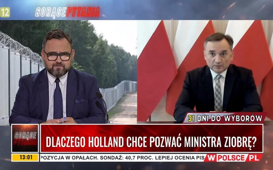 Minister Zbigniew Ziobro w rozmowie z redaktorem Wojciechem Biedroniem / autor: Youtube/wPolsce.pl