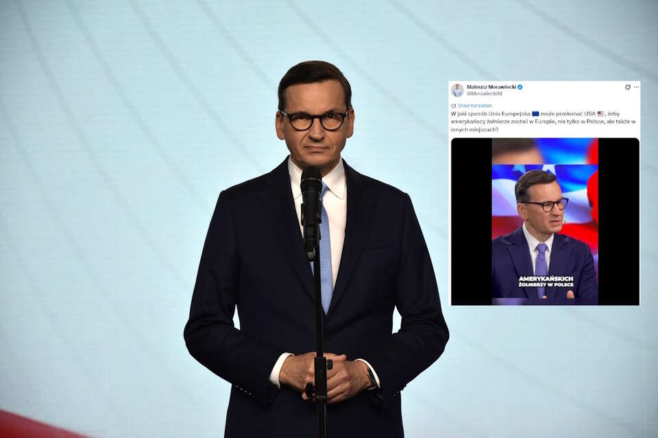 Jak zatrzymać żołnierzy USA w Polsce? Morawiecki ma pomysł, jak to zrobić. "Wierzę, że to leży w interesie Stanów Zjednoczonych". Na zdjęciu Mateusz Morawiecki oraz jego wpis z portalu X (screen) / autor: Fratria/X-Mateusz Morawiecki (screen)