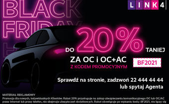 Black Friday w LINK4 – OC i OC/AC do 20% taniej przez cały tydzień!