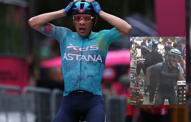 Kraksa na trasie Giro d'Italia / autor: PAP/EPA/X/SBSSport