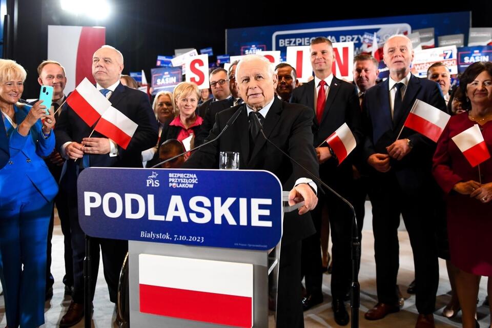 Jarosław Kaczyński w Białymstoku  / autor: screenshot Twitter PiS