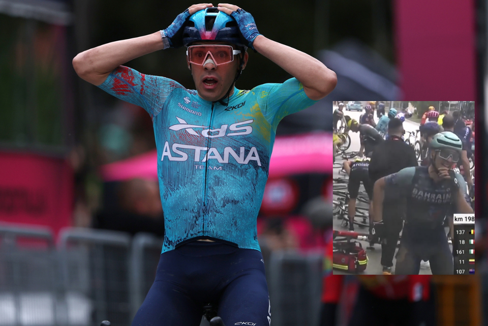 Kraksa na trasie Giro d'Italia / autor: PAP/EPA/X/SBSSport