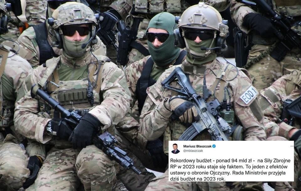 Żołnierze GROM/ wpis wicepremiera, szefa MON z Twittera / autor: Fratria; Twitter/Mariusz Błaszczak (screenshot)