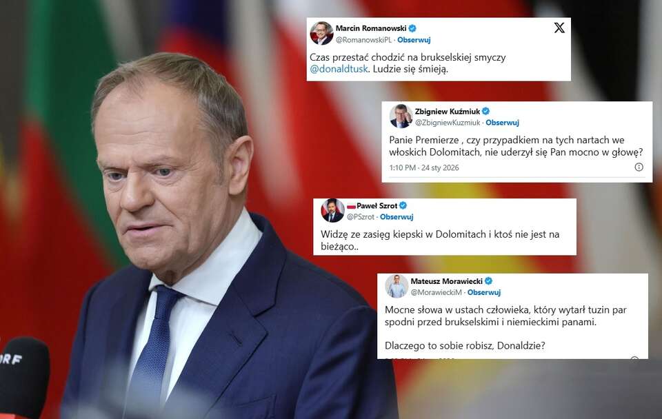 Tusk drwił z prezydenta i prezesa PiS ws. słów Trumpa