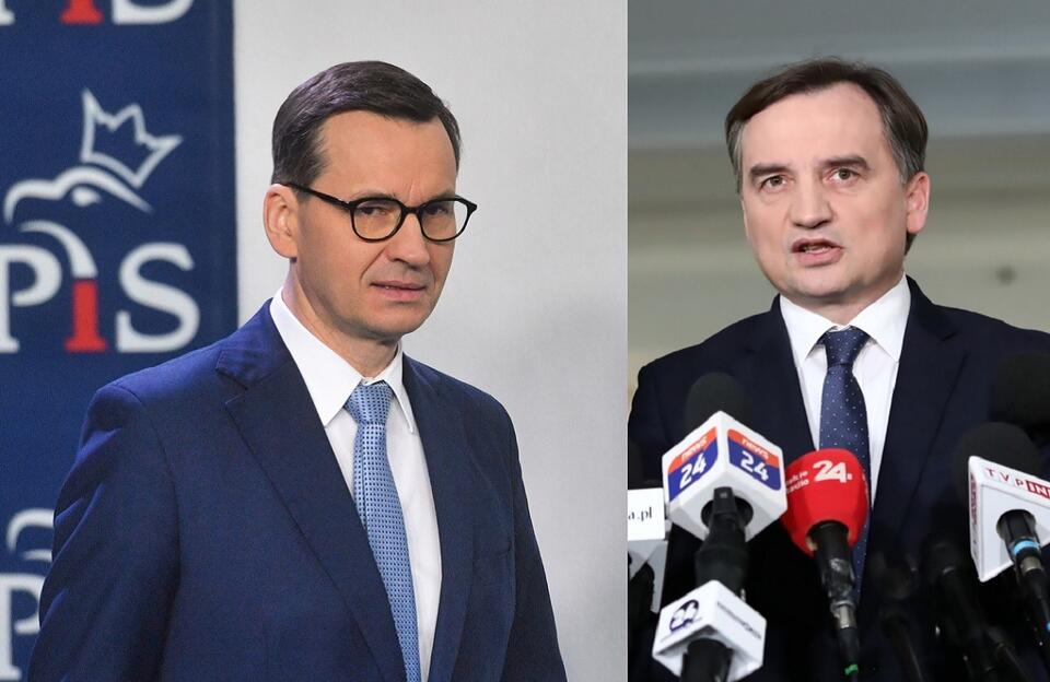Premier Mateusz Morawiecki; szef MS, lider Solidarnej Polski Zbigniew Ziobro / autor: PAP/Radek Pietruszka; PAP/Tomasz Gzell