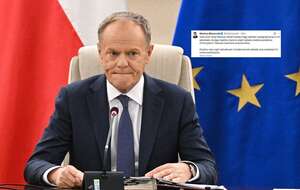 "Grabarz tego zakładu występuje teraz w roli adwokata". Tusk używa Huty Stalowa-Wola do obrony SAFE. Błaszczak merytorycznie ripostuje. Na zdjęciu Tusk i wpis Błaszczaka na portalu X (screen) / autor: PAP/Radek Pietruszka/X-Mariusz Błaszczak (screen)