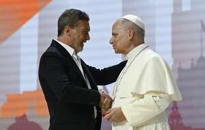 Antonio Banderas i papież Leon XIV / autor: PAP/EPA