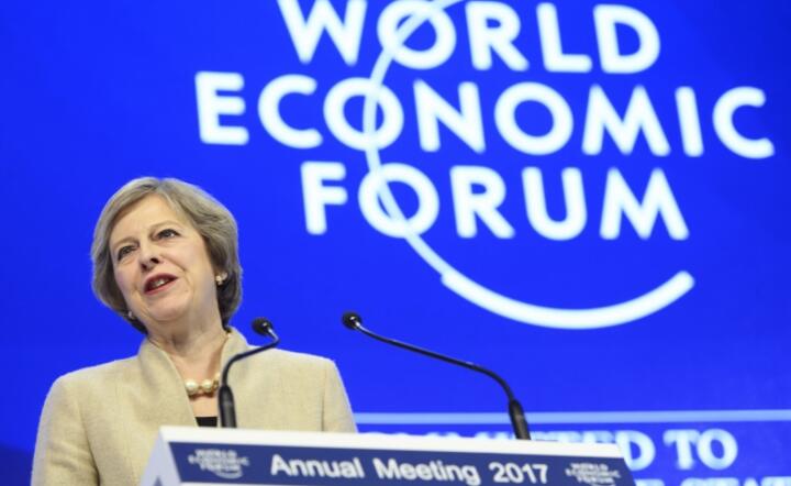 Premier Theresa May na Forum w Davos, fot. PAP/EPA/LAURENT GILLIERON 