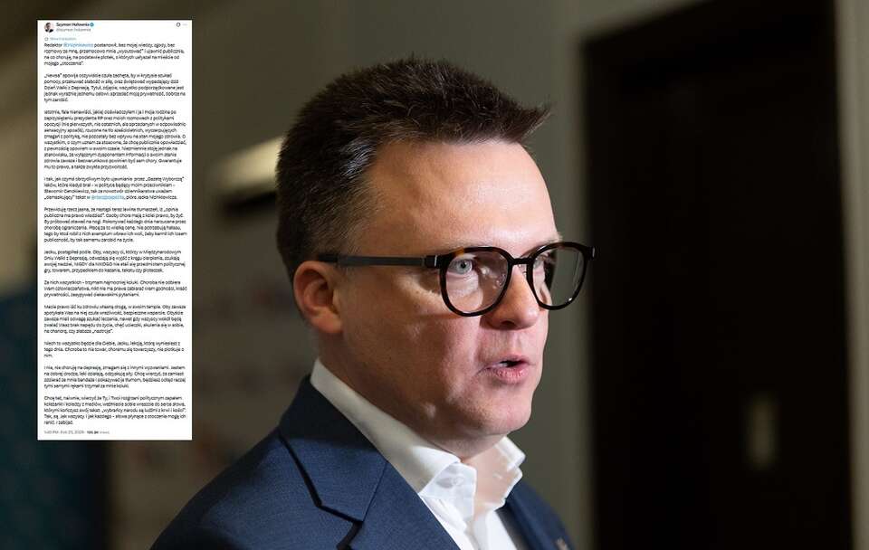 Nizinkiewicz o zdrowiu Hołowni. Mocne oświadczenie b. marszałka!