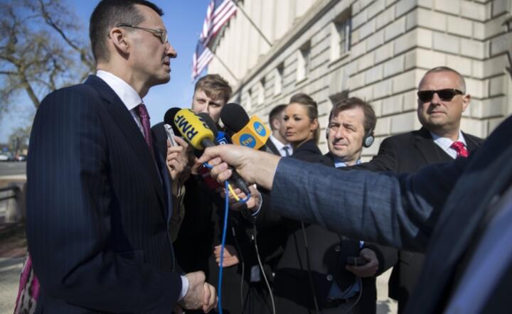 Mateusz Morawiecki po spotkaniu z doradcą rządu USA, fot. PAP/EPA/Shawn Thew