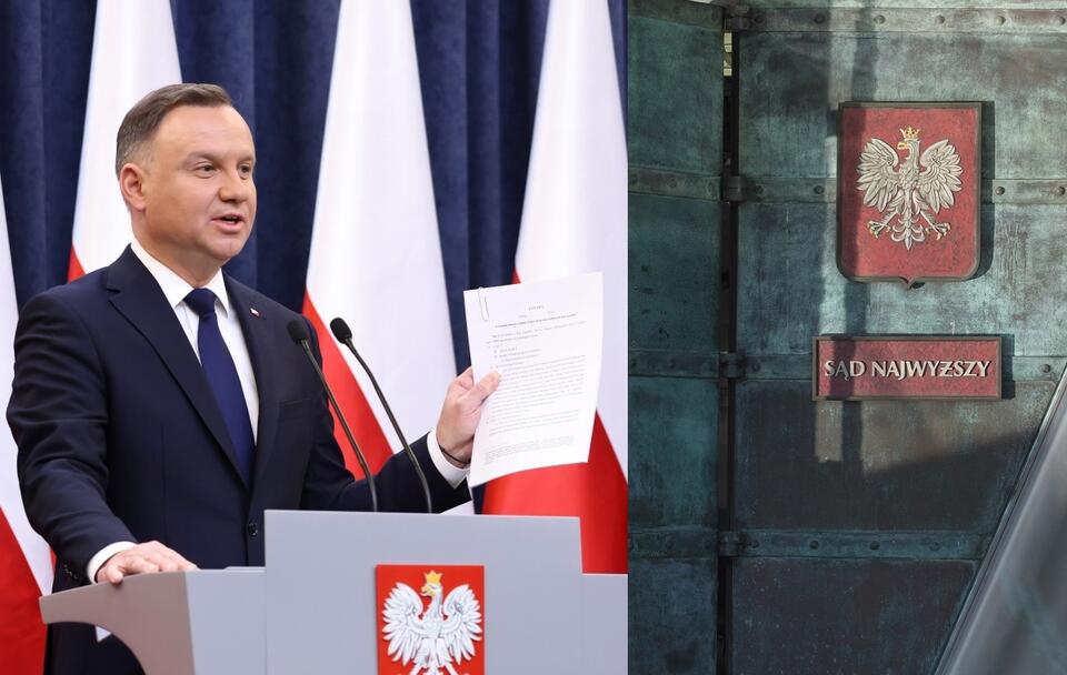 Prezydent Andrzej Duda przedstawia projekt zmian w SN / autor: PAP/Leszek Szymański; Fratria