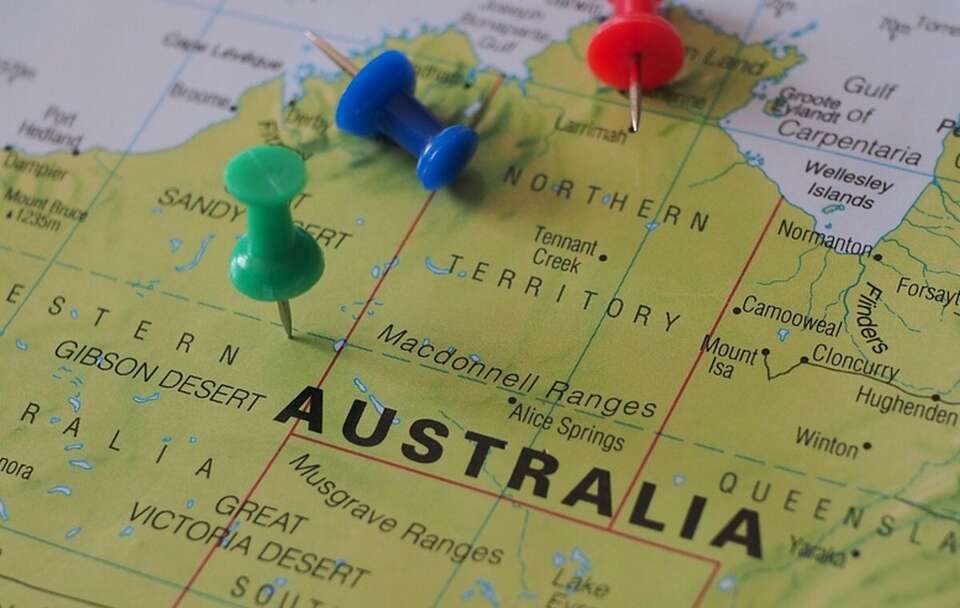 Mapa Australii  / autor: Pixabay