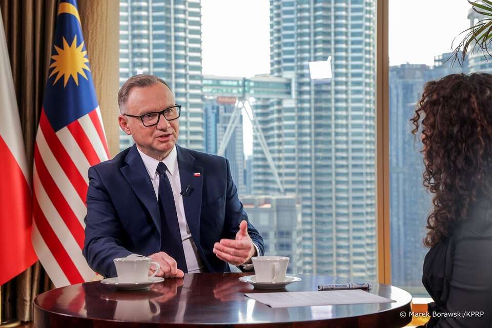 Prezydent Andrzej Duda w rozmowie z malezyjską stacją Astro Awani / autor: Marek Borawski/KPRP