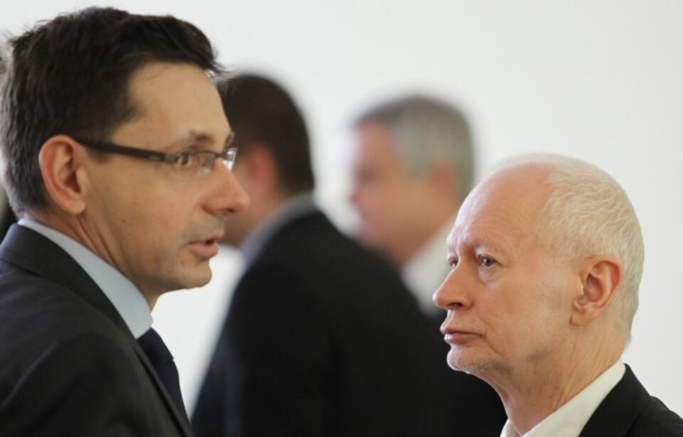 Mikołaj Budzanowski i Michał Boni  fot. PAP/Radek Pietruszka