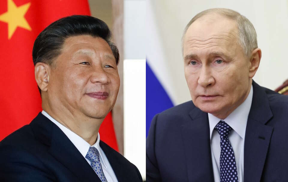 Xi Jinping, Władimir Putin / autor: PAP/EPA/ALEXANDER KAZAKOV / KREMLIN / POOL//Palácio do Planalto/https://upload.wikimedia.org/wikipedia/commons/8/82/Xi_Jinping_November_2019_%28cropped%29.jpg