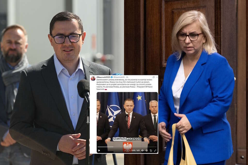 Miłosz Motyka i Paulina Hennig-Kloska / autor: Fratria, PAP/Marcin Obara, X/Nawrocki2025