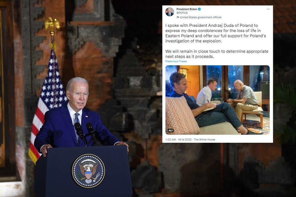 Prezydent USA Joe Biden podczas szczytu G20 w Indonezji / autor: PAP/EPA/AKBAR NUGROHO GUMAY / POOL; Twitter/President Biden