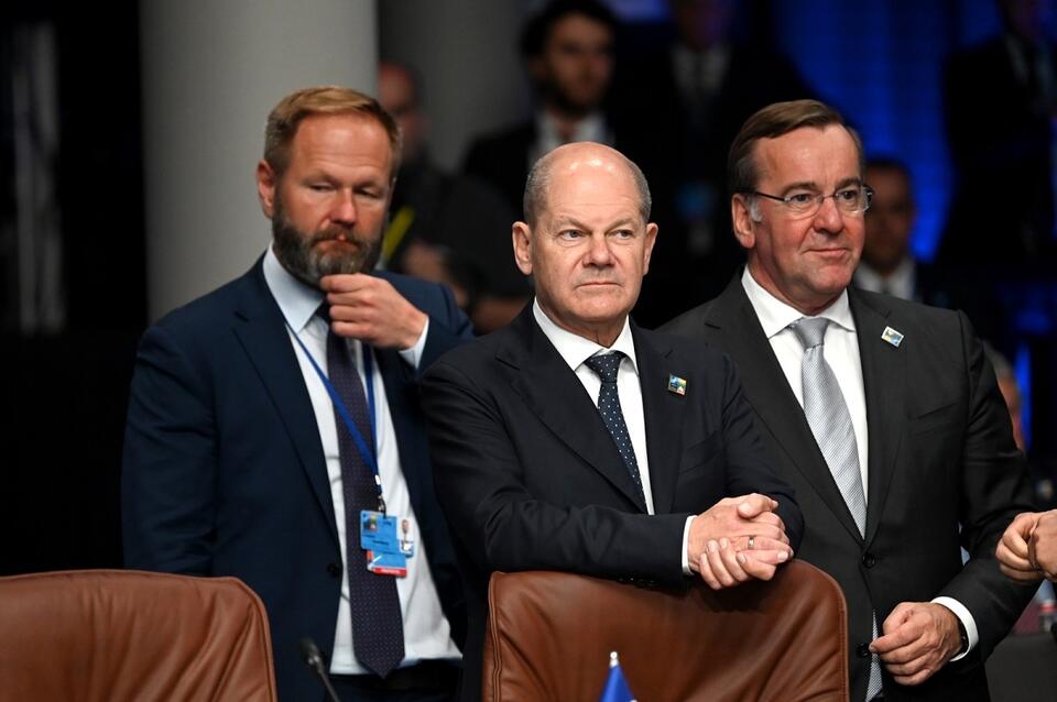 Kanclerz Niemiec Olaf Scholz podczas szczytu NATO w Wilnie / autor: PAP/EPA/FILIP SINGER