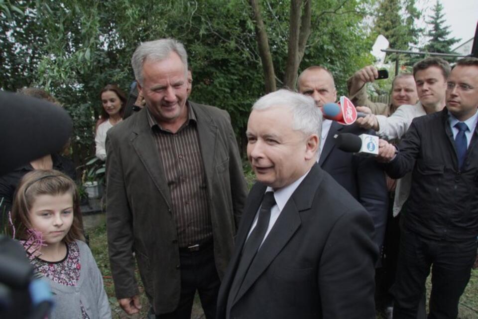 Jarosław Kaczyński na spotkaniu ze Stanisławem Kowalczykiem. fot. PAP / Piotr Polak